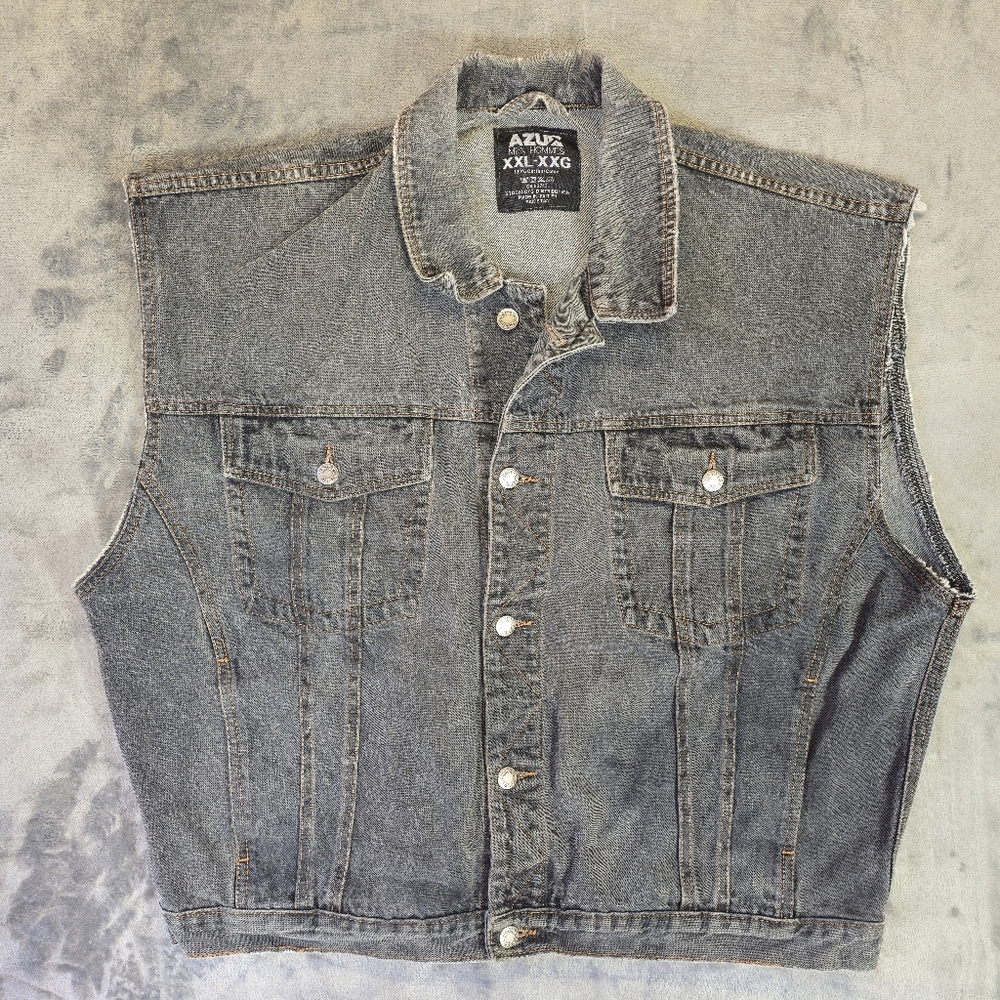 Azur Denim Sleeveless Vest Size 2XL Gray